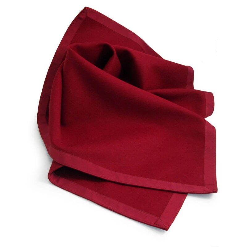 Burgundy Red Baize Bridge Cloth with Red Petersham Edging