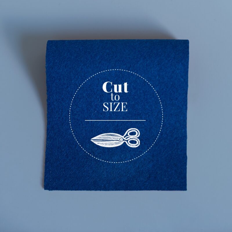 blue circle of baize cut to size