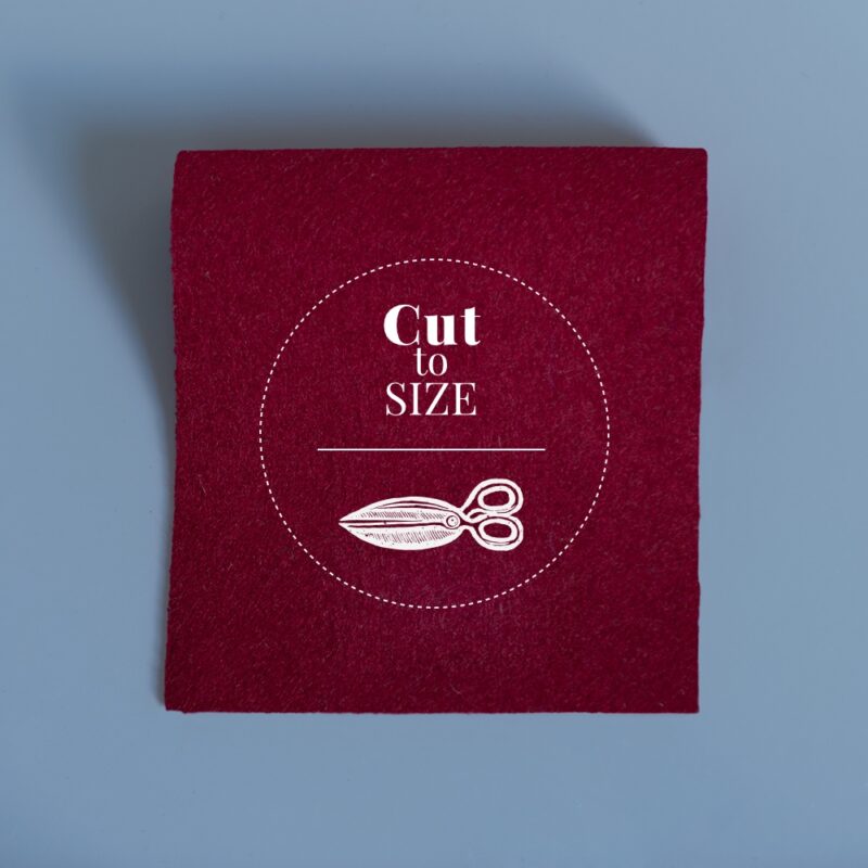 burgundy red circle of baize cut to size