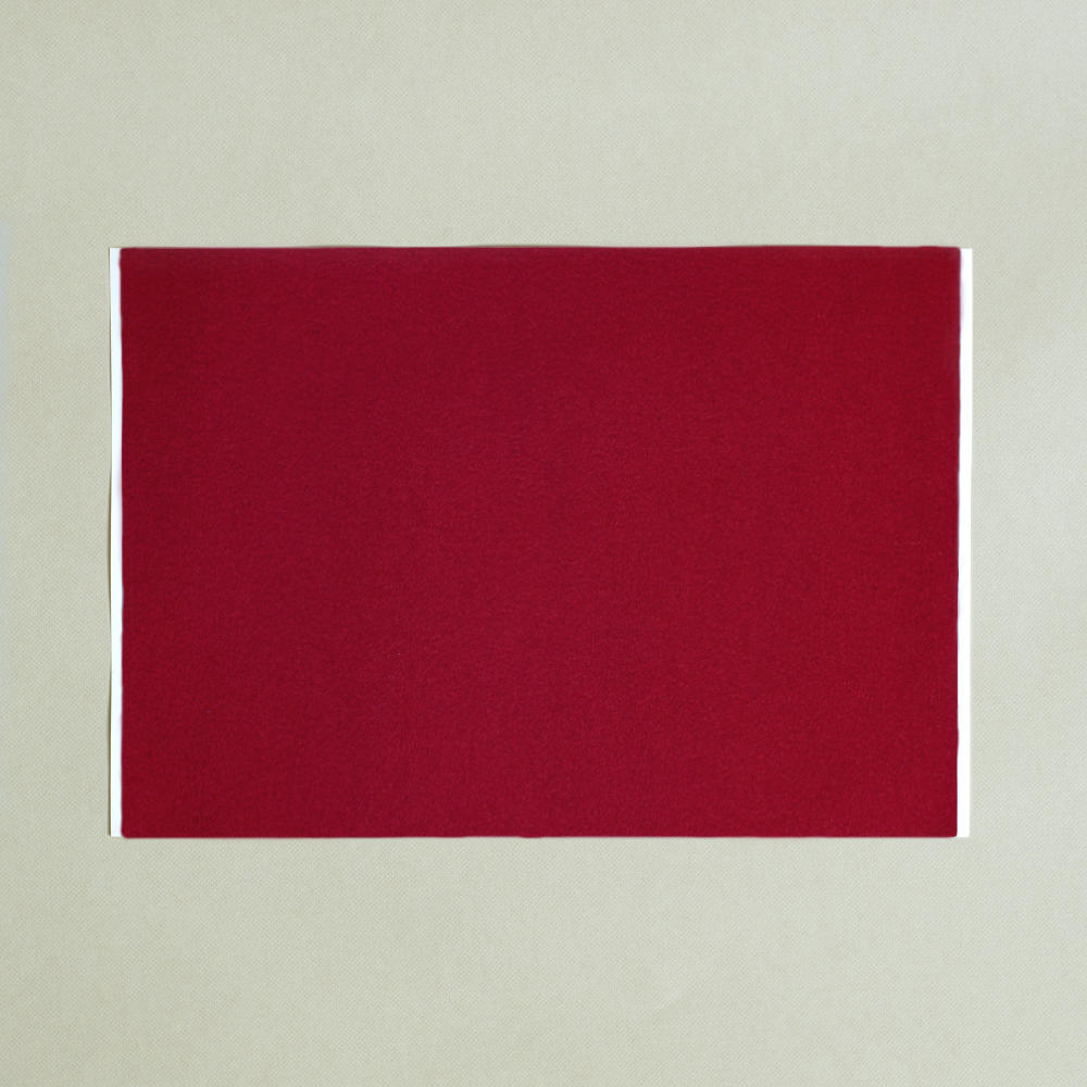 self adhesive sticky backed deep scarlet uniform baize A4 sheet