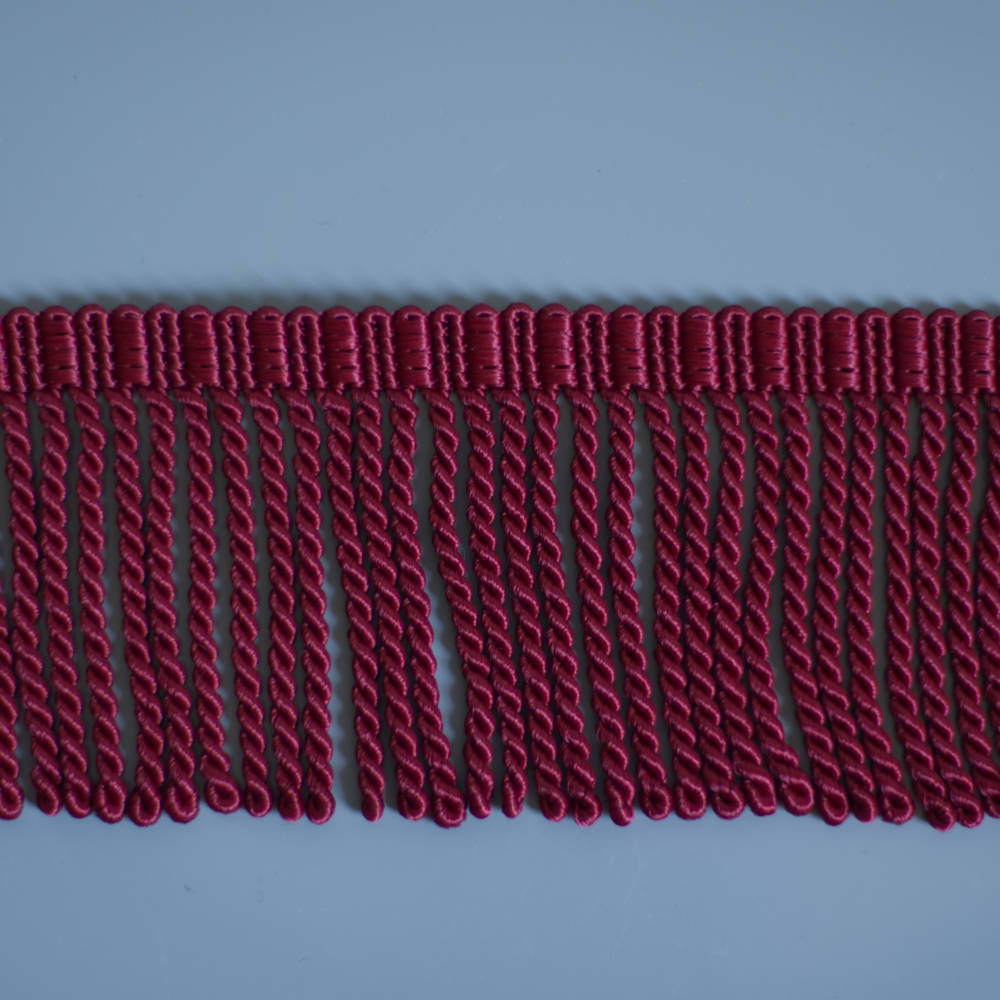 burgundy red heavy weight bullion fringing braid