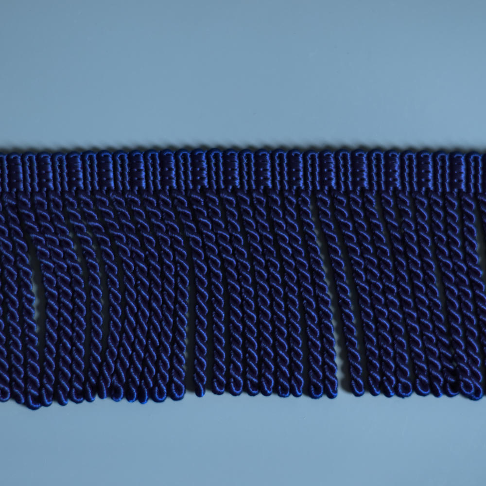 navy blue heavy weight bullion fringing braid