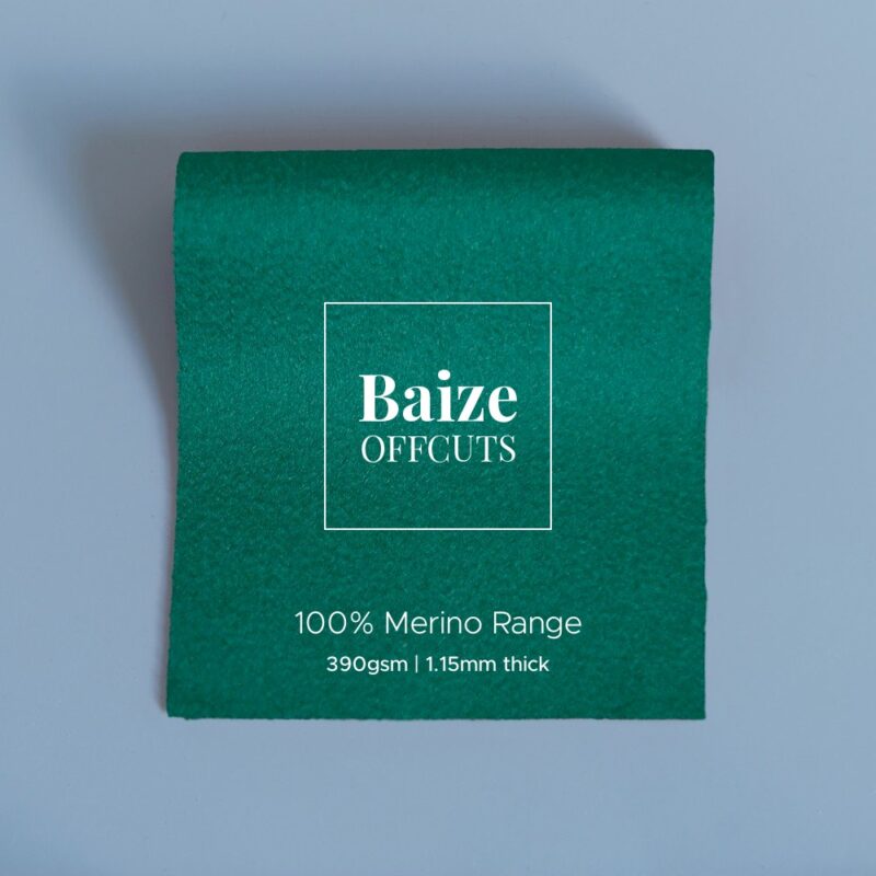 baize offcuts remnants 100 percent merino intelligence green