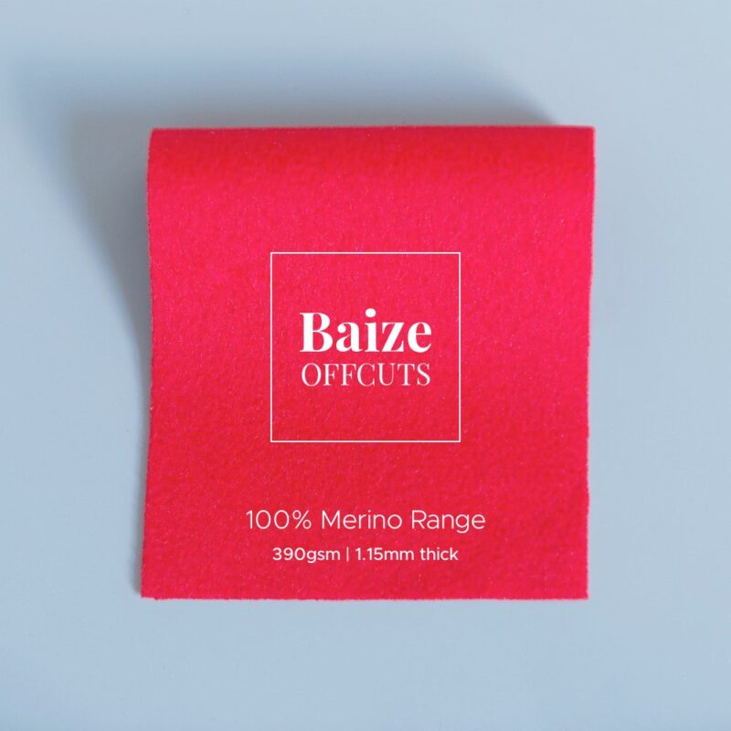 baize offcuts remnants 100 percent merino bright red